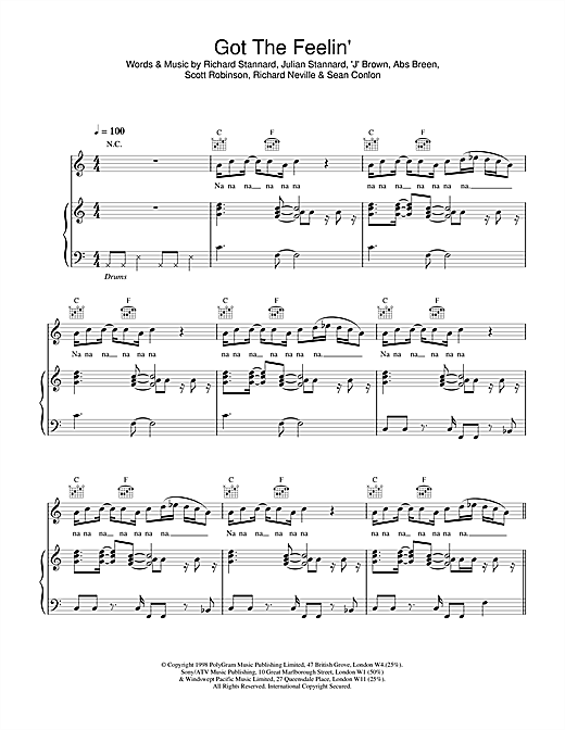 Learn to play Five Got The Feelin' sheet music for Piano, Vocal & Guitar in minutes. Five Got The Feelin' sheet music notes and chords. Download Printable PDF.