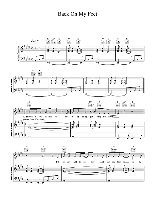 Learn to play Wet Wet Wet Back On My Feet sheet music for Piano, Vocal & Guitar (Right-Hand Melody) in minutes. Wet Wet Wet Back On My Feet sheet music notes and chords. Download Printable PDF.