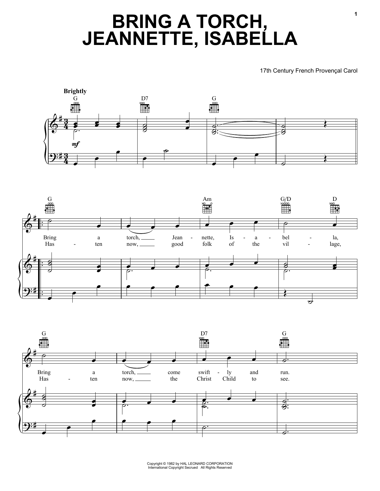 Download Traditional Carol Bring A Torch, Jeannette, Isabella Sheet Music and learn how to play Ukulele PDF digital score in minutes