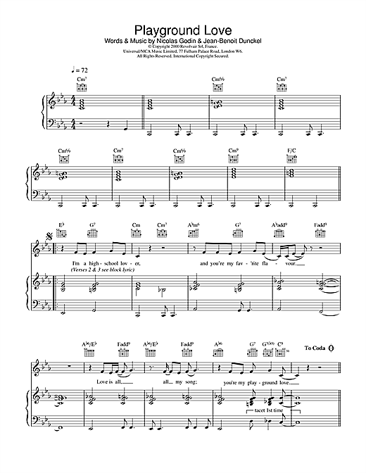 Learn to play Air Playground Love (from The Virgin Suicides) sheet music for Piano, Vocal & Guitar in minutes. Air Playground Love (from The Virgin Suicides) sheet music notes and chords. Download Printable PDF.