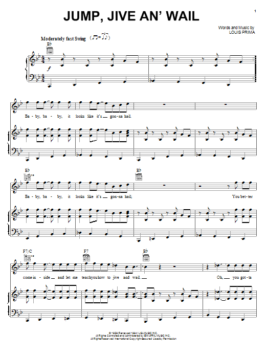Learn to play The Brian Setzer Orchestra Jump, Jive An' Wail sheet music for Piano, Vocal & Guitar (Right-Hand Melody) in minutes. The Brian Setzer Orchestra Jump, Jive An' Wail sheet music notes and chords. Download Printable PDF.