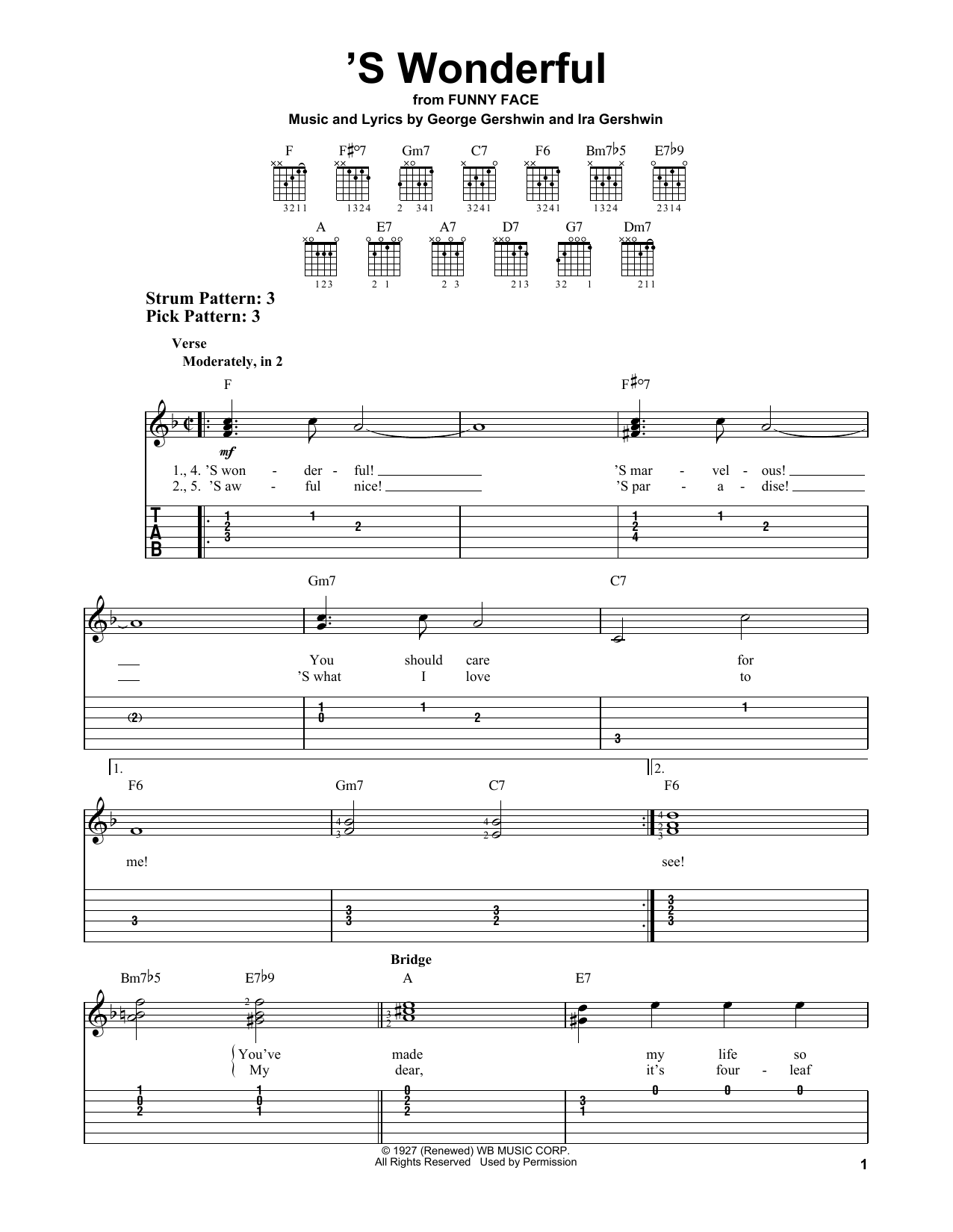 Learn to play Ira Gershwin 'S Wonderful sheet music for Easy Guitar Tab in minutes. Ira Gershwin 'S Wonderful sheet music notes and chords. Download Printable PDF.
