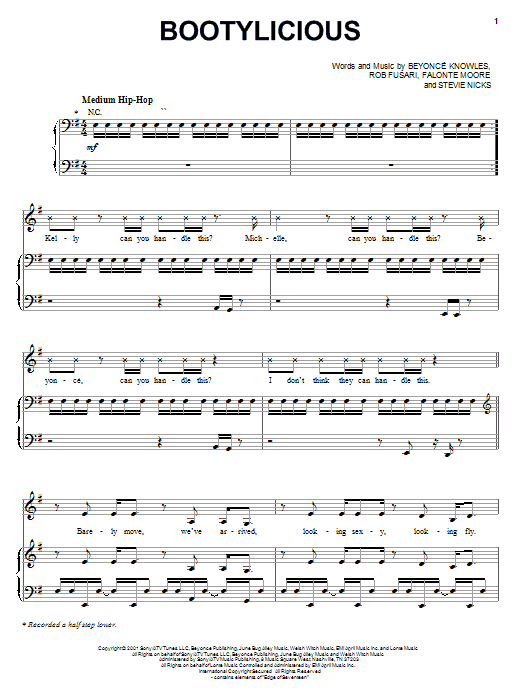 Learn to play Destiny's Child Bootylicious sheet music for Piano, Vocal & Guitar (Right-Hand Melody) in minutes. Destiny's Child Bootylicious sheet music notes and chords. Download Printable PDF.