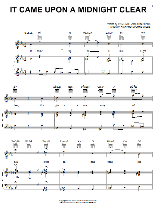 Learn to play Carpenters It Came Upon A Midnight Clear sheet music for Piano, Vocal & Guitar (Right-Hand Melody) in minutes. Carpenters It Came Upon A Midnight Clear sheet music notes and chords. Download Printable PDF.