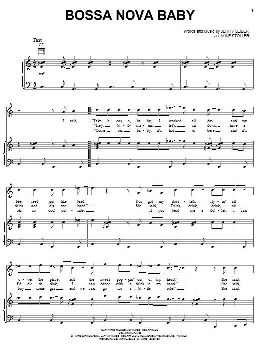 Learn to play Elvis Presley Bossa Nova Baby sheet music for Piano, Vocal & Guitar (Right-Hand Melody) in minutes. Elvis Presley Bossa Nova Baby sheet music notes and chords. Download Printable PDF.