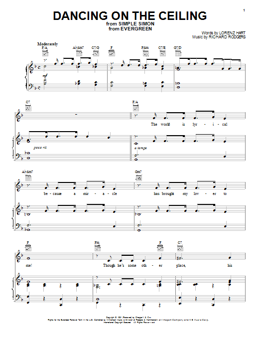 Learn to play Frank Sinatra Dancing On The Ceiling sheet music for Piano, Vocal & Guitar (Right-Hand Melody) in minutes. Frank Sinatra Dancing On The Ceiling sheet music notes and chords. Download Printable PDF.