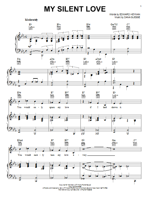 Learn to play Edward Heyman My Silent Love sheet music for Piano, Vocal & Guitar (Right-Hand Melody) in minutes. Edward Heyman My Silent Love sheet music notes and chords. Download Printable PDF.
