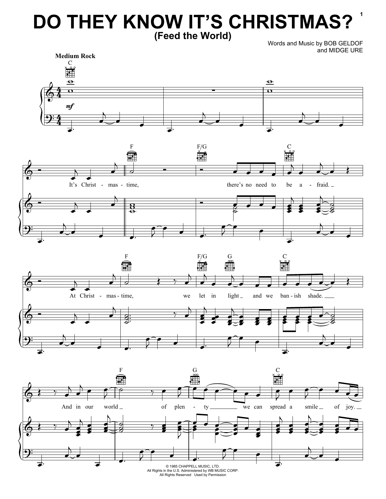 Learn to play Band Aid Do They Know It's Christmas? sheet music for Piano, Vocal & Guitar (Right-Hand Melody) in minutes. Band Aid Do They Know It's Christmas? sheet music notes and chords. Download Printable PDF.