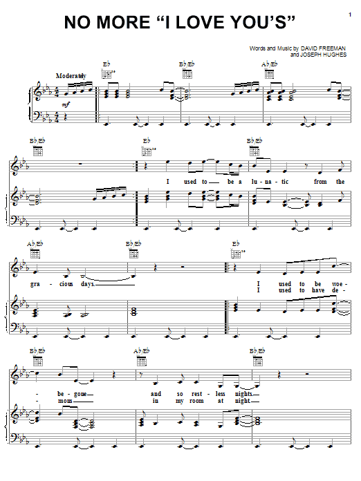 Learn to play Annie Lennox No More "I Love You's" sheet music for Piano, Vocal & Guitar (Right-Hand Melody) in minutes. Annie Lennox No More