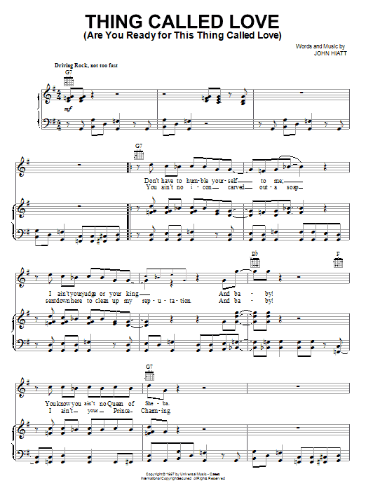 Learn to play Bonnie Raitt Thing Called Love (Are You Ready For This Thing Called Love) sheet music for Piano, Vocal & Guitar (Right-Hand Melody) in minutes. Bonnie Raitt Thing Called Love (Are You Ready For This Thing Called Love) sheet music notes and chords. Download Printable PDF.