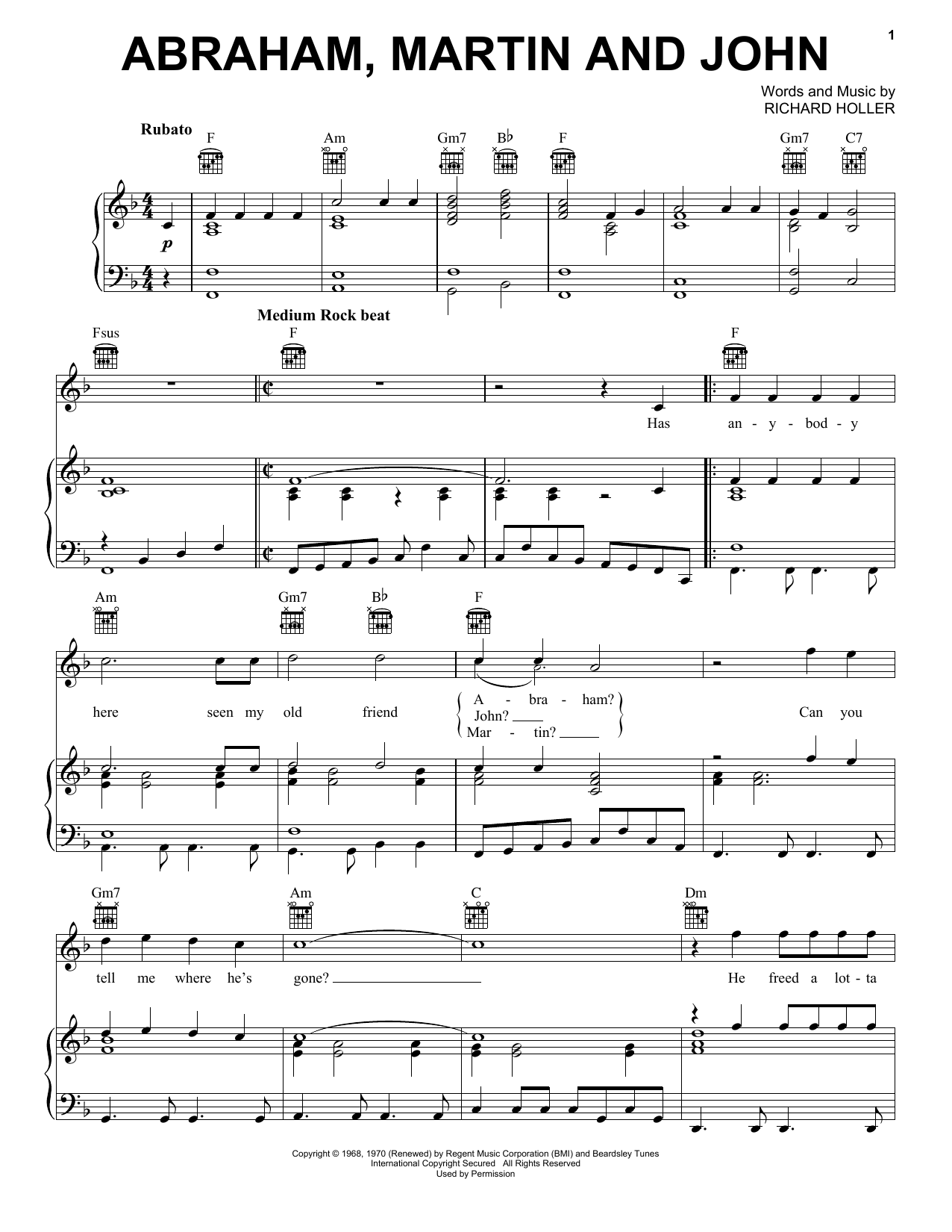 Learn to play Dion Abraham, Martin And John sheet music for Piano, Vocal & Guitar (Right-Hand Melody) in minutes. Dion Abraham, Martin And John sheet music notes and chords. Download Printable PDF.