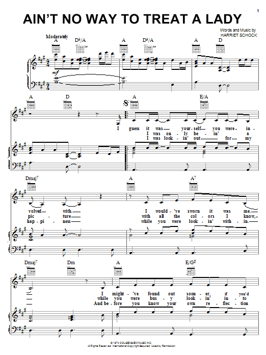 Learn to play Helen Reddy Ain't No Way To Treat A Lady sheet music for Piano, Vocal & Guitar (Right-Hand Melody) in minutes. Helen Reddy Ain't No Way To Treat A Lady sheet music notes and chords. Download Printable PDF.