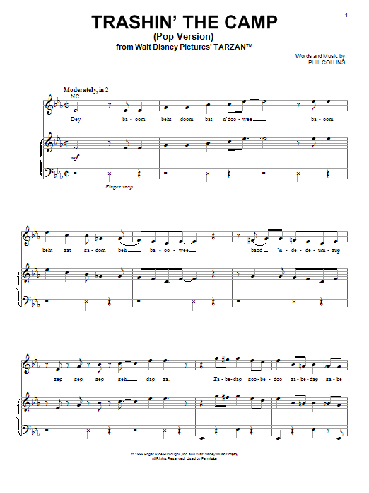 Learn to play Phil Collins Desbaratando El Campamento (Pop Version) sheet music for Piano, Vocal & Guitar (Right-Hand Melody) in minutes. Phil Collins Desbaratando El Campamento (Pop Version) sheet music notes and chords. Download Printable PDF.