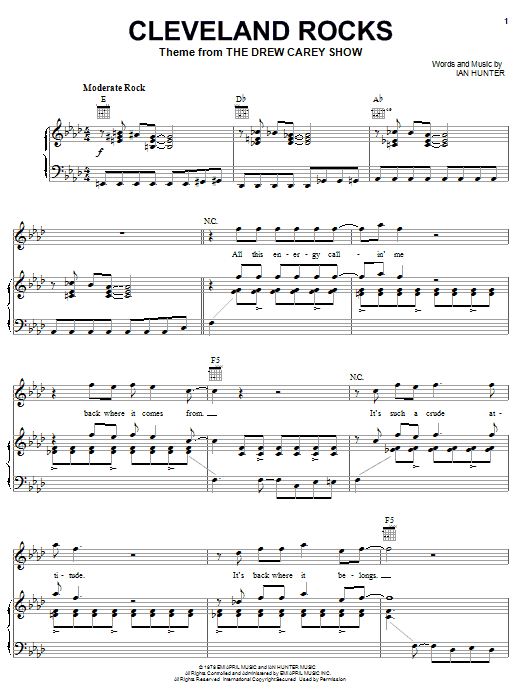 Learn to play Presidents of the United States of America Cleveland Rocks sheet music for Piano, Vocal & Guitar (Right-Hand Melody) in minutes. Presidents of the United States of America Cleveland Rocks sheet music notes and chords. Download Printable PDF.
