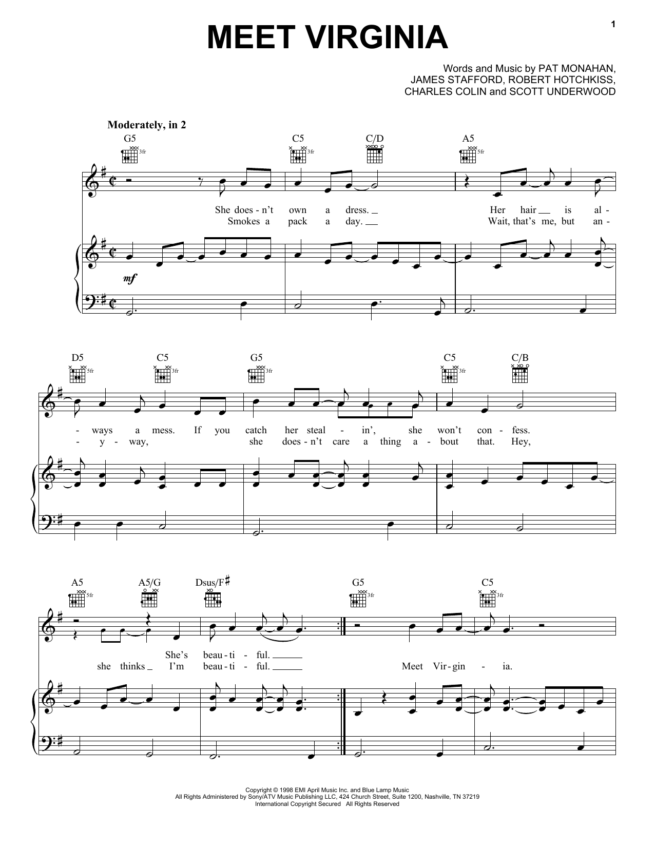 Learn to play Train Meet Virginia sheet music for Piano, Vocal & Guitar (Right-Hand Melody) in minutes. Train Meet Virginia sheet music notes and chords. Download Printable PDF.