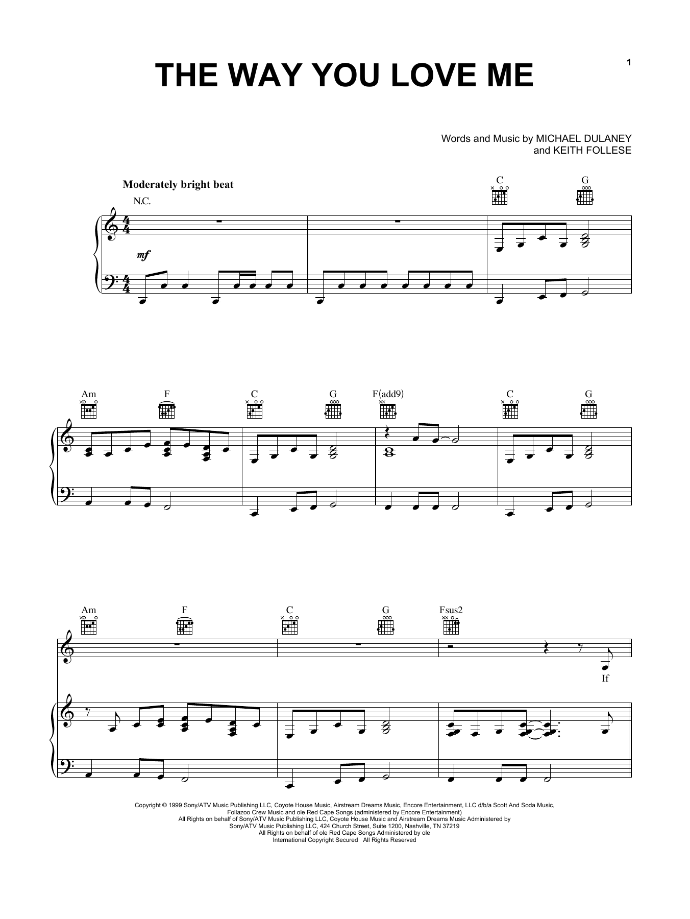 Learn to play Faith Hill The Way You Love Me sheet music for Piano, Vocal & Guitar (Right-Hand Melody) in minutes. Faith Hill The Way You Love Me sheet music notes and chords. Download Printable PDF.