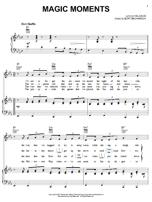 Learn to play Perry Como Magic Moments sheet music for Piano, Vocal & Guitar (Right-Hand Melody) in minutes. Perry Como Magic Moments sheet music notes and chords. Download Printable PDF.