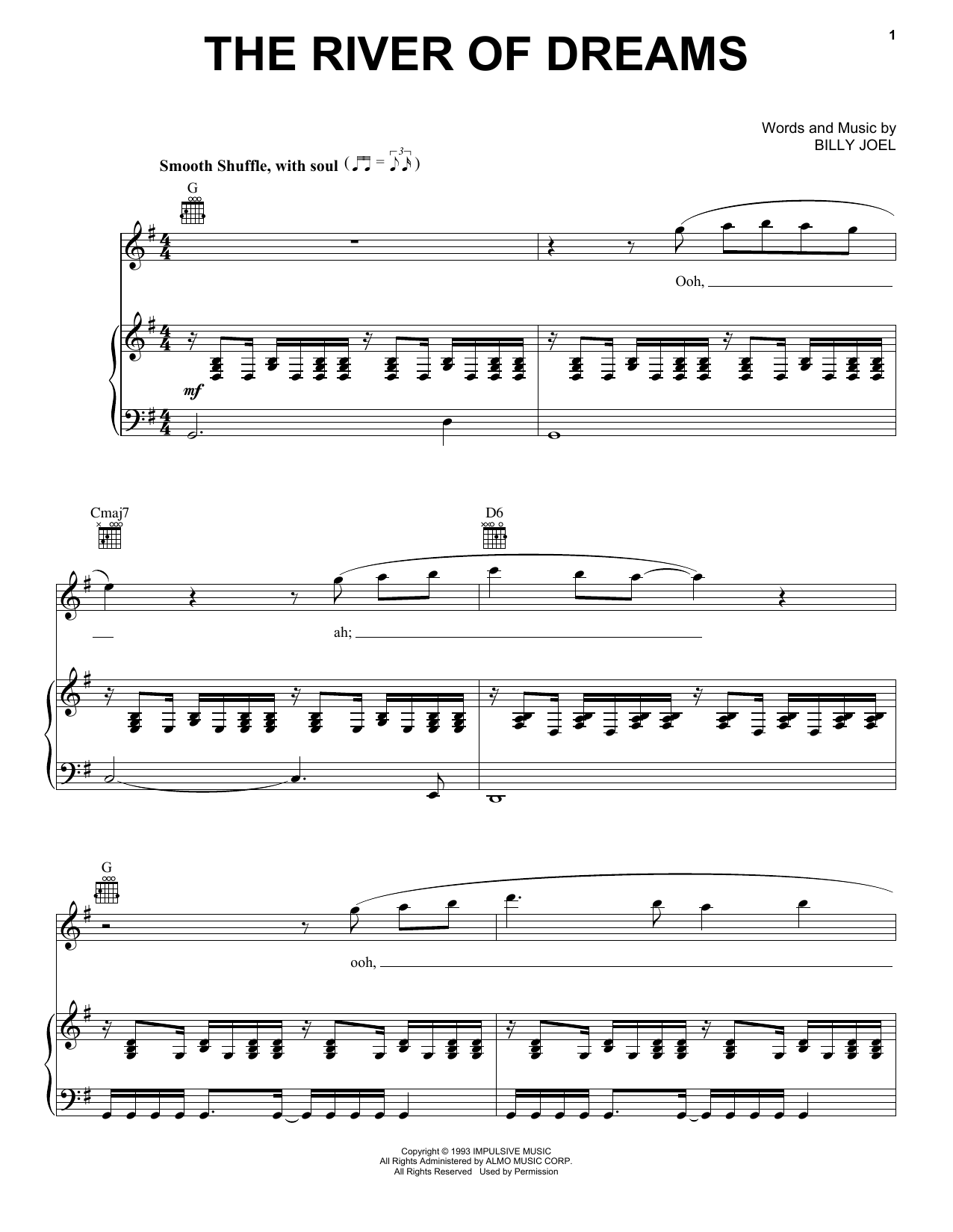 Learn to play Billy Joel The River Of Dreams sheet music for Piano, Vocal & Guitar (Right-Hand Melody) in minutes. Billy Joel The River Of Dreams sheet music notes and chords. Download Printable PDF.