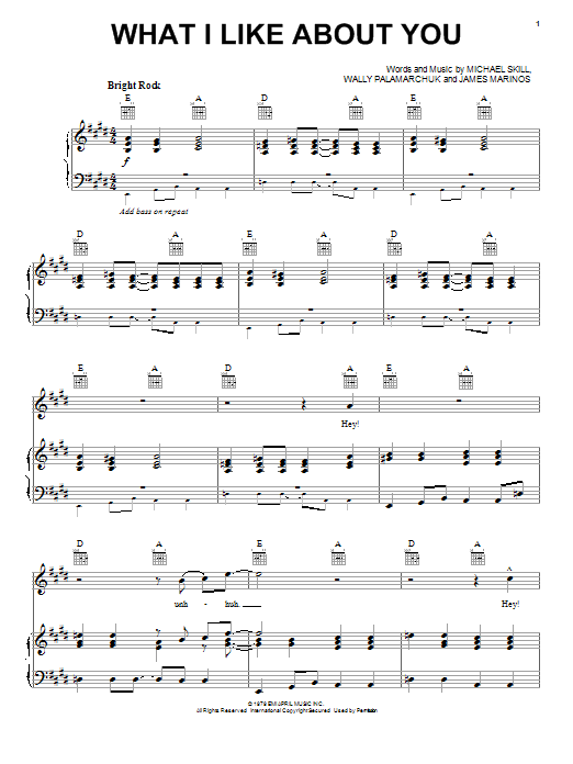 Learn to play The Romantics What I Like About You sheet music for Piano, Vocal & Guitar (Right-Hand Melody) in minutes. The Romantics What I Like About You sheet music notes and chords. Download Printable PDF.