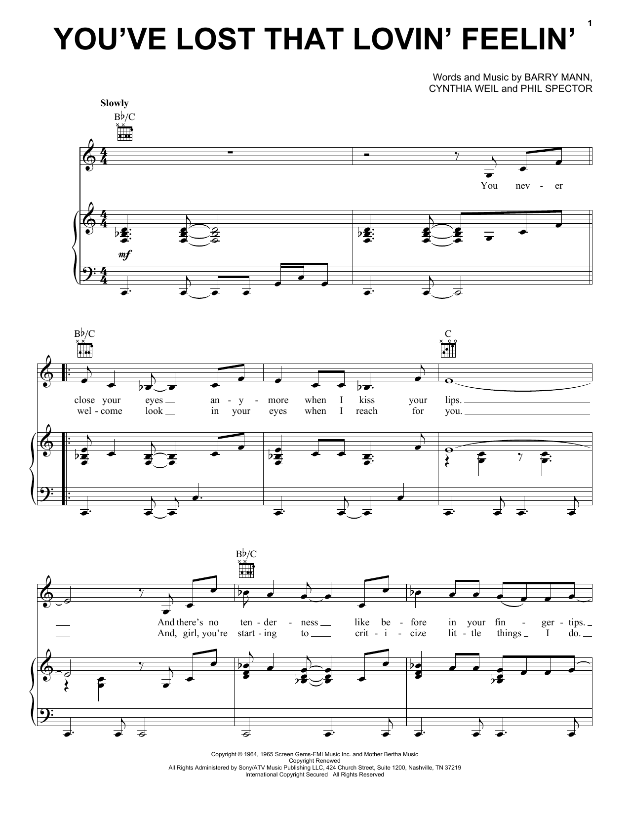 Learn to play Elvis Presley You've Lost That Lovin' Feelin' sheet music for Piano, Vocal & Guitar (Right-Hand Melody) in minutes. Elvis Presley You've Lost That Lovin' Feelin' sheet music notes and chords. Download Printable PDF.