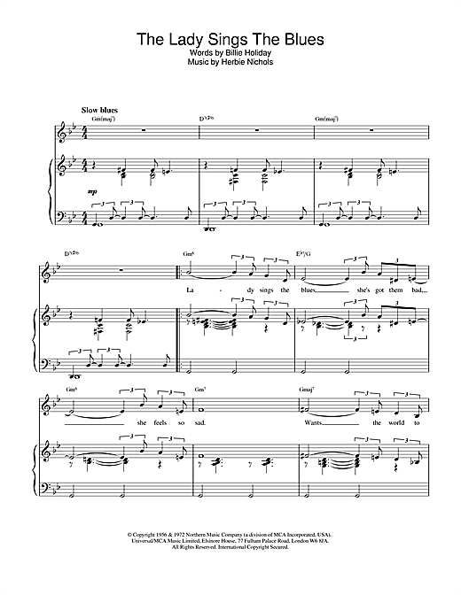 Learn to play Billie Holiday The Lady Sings The Blues sheet music for Piano in minutes. Billie Holiday The Lady Sings The Blues sheet music notes and chords. Download Printable PDF.