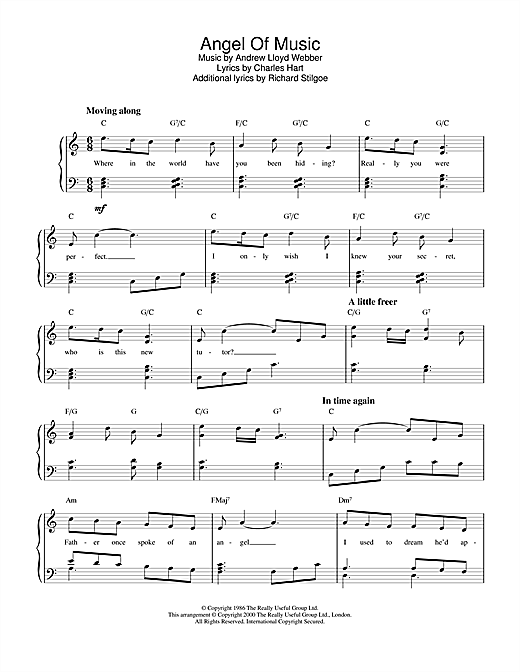 Learn to play Andrew Lloyd Webber Angel Of Music (from The Phantom Of The Opera) sheet music for Piano in minutes. Andrew Lloyd Webber Angel Of Music (from The Phantom Of The Opera) sheet music notes and chords. Download Printable PDF.