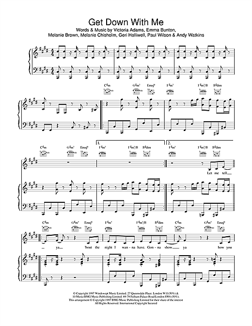 Learn to play The Spice Girls Get Down With Me sheet music for Piano, Vocal & Guitar in minutes. The Spice Girls Get Down With Me sheet music notes and chords. Download Printable PDF.