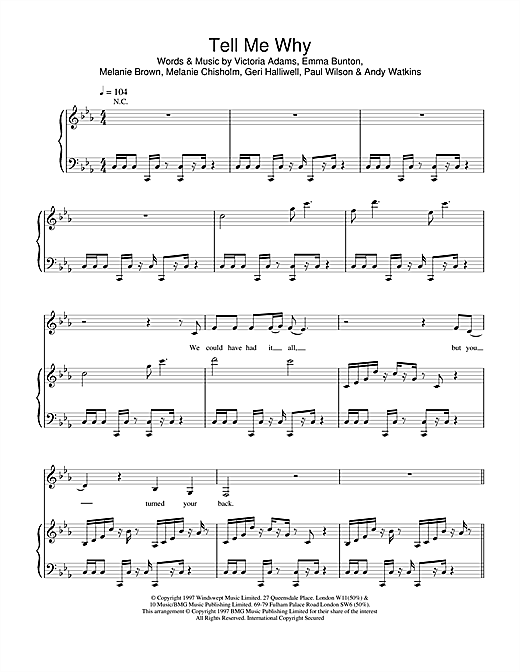 Learn to play The Spice Girls Tell Me Why sheet music for Piano, Vocal & Guitar in minutes. The Spice Girls Tell Me Why sheet music notes and chords. Download Printable PDF.