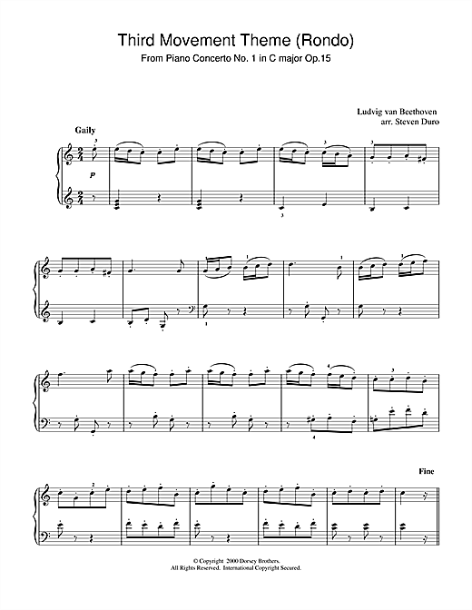 Learn to play Ludwig van Beethoven Piano Concerto No.1 in C Major Op.15, Rondo sheet music for Beginner Piano in minutes. Ludwig van Beethoven Piano Concerto No.1 in C Major Op.15, Rondo sheet music notes and chords. Download Printable PDF.