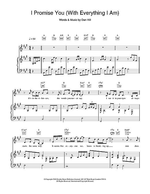 Learn to play Backstreet Boys I Promise You sheet music for Piano, Vocal & Guitar in minutes. Backstreet Boys I Promise You sheet music notes and chords. Download Printable PDF.