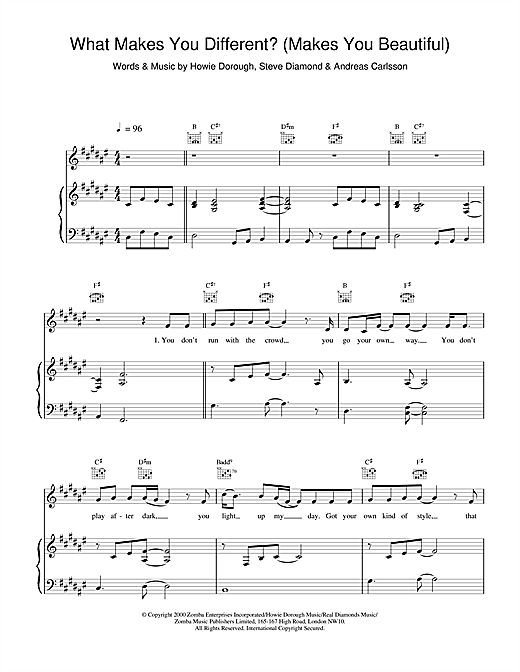 Learn to play Backstreet Boys What Makes You Different? (Makes You Beautiful) sheet music for Piano, Vocal & Guitar in minutes. Backstreet Boys What Makes You Different? (Makes You Beautiful) sheet music notes and chords. Download Printable PDF.