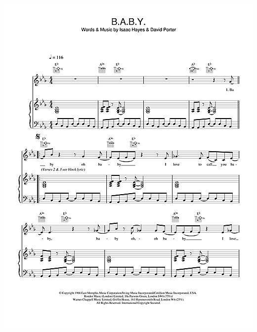 Learn to play Isaac Hayes B.A.B.Y sheet music for Piano, Vocal & Guitar in minutes. Isaac Hayes B.A.B.Y sheet music notes and chords. Download Printable PDF.