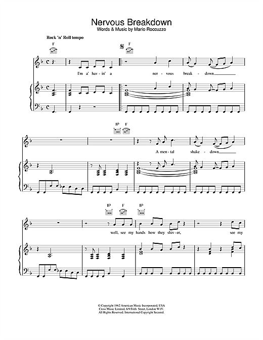 Learn to play Eddie Cochran Nervous Breakdown sheet music for Piano, Vocal & Guitar (Right-Hand Melody) in minutes. Eddie Cochran Nervous Breakdown sheet music notes and chords. Download Printable PDF.