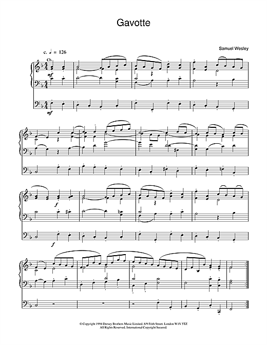 Learn to play Samuel Wesley Gavotte sheet music for Organ in minutes. Samuel Wesley Gavotte sheet music notes and chords. Download Printable PDF.