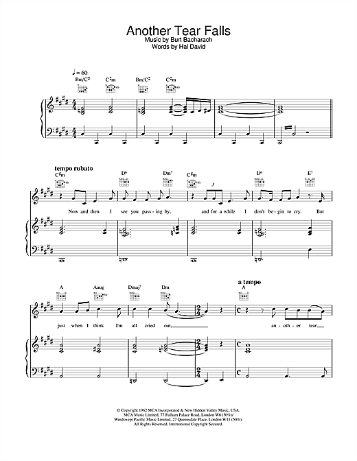 Learn to play Scott Walker Another Tear Falls sheet music for Piano, Vocal & Guitar in minutes. Scott Walker Another Tear Falls sheet music notes and chords. Download Printable PDF.