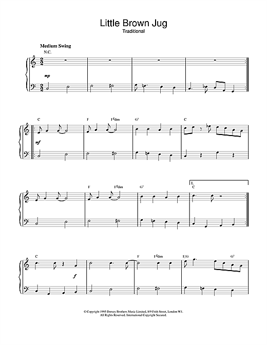 Learn to play Duke Ellington Little Brown Jug sheet music for Piano, Vocal & Guitar (Right-Hand Melody) in minutes. Duke Ellington Little Brown Jug sheet music notes and chords. Download Printable PDF.