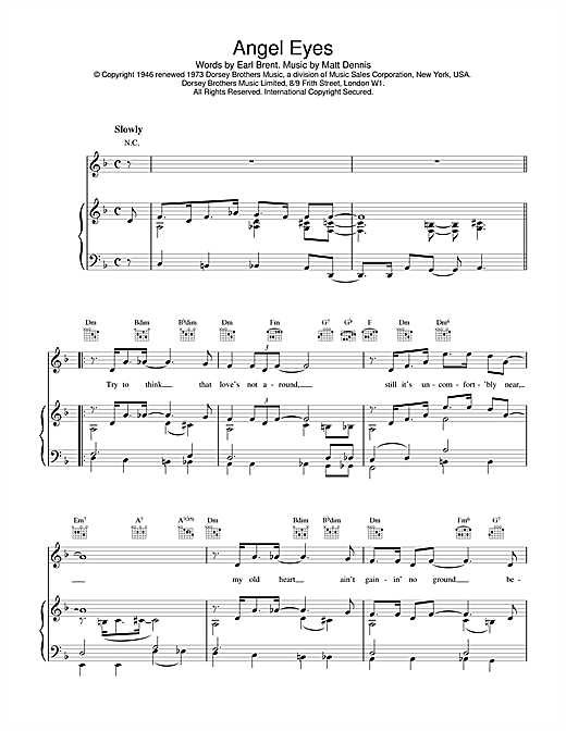 Learn to play Earl Brent & Matt Dennis Angel Eyes sheet music for Piano in minutes. Earl Brent & Matt Dennis Angel Eyes sheet music notes and chords. Download Printable PDF.