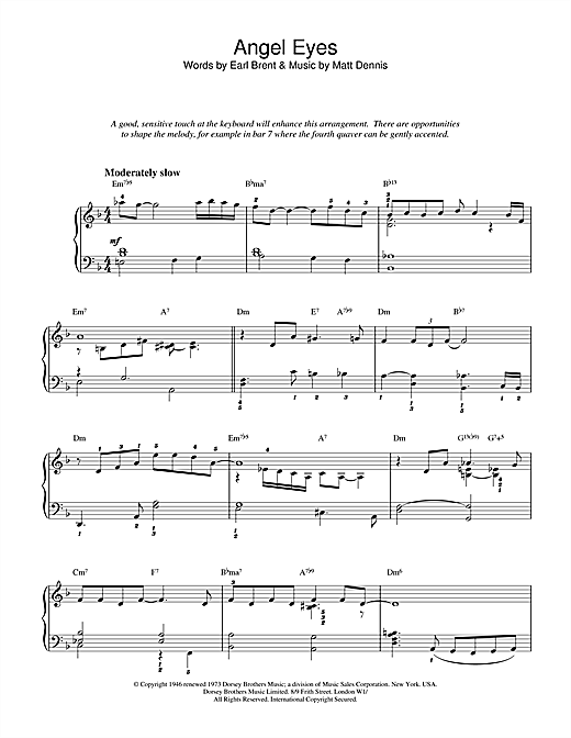 Learn to play Earl Brent & Matt Dennis Angel Eyes sheet music for Piano in minutes. Earl Brent & Matt Dennis Angel Eyes sheet music notes and chords. Download Printable PDF.