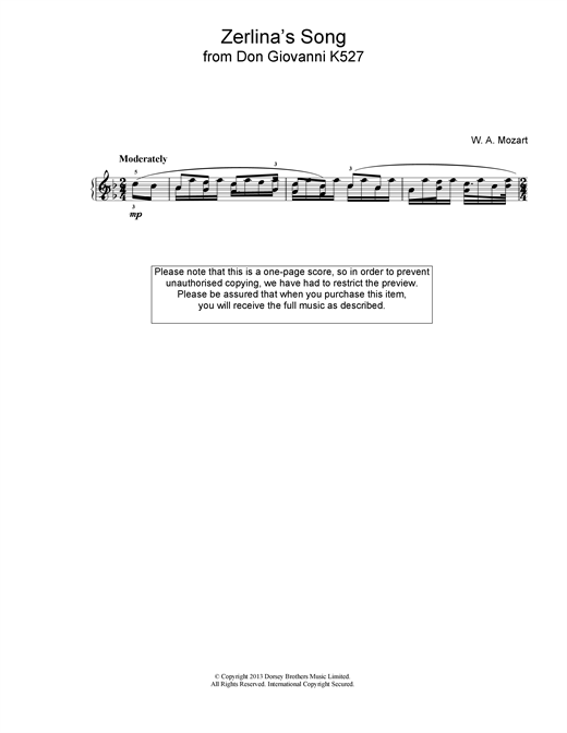 Learn to play Wolfgang Amadeus Mozart Zerlina's Song From Don Giovanni K527 sheet music for Piano in minutes. Wolfgang Amadeus Mozart Zerlina's Song From Don Giovanni K527 sheet music notes and chords. Download Printable PDF.