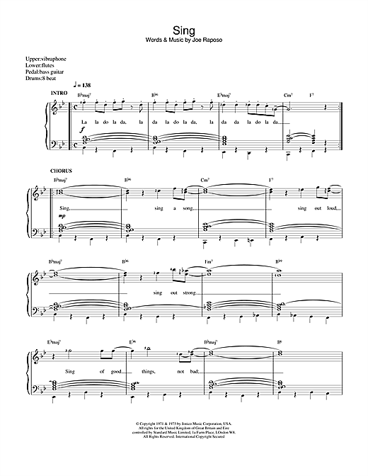 Learn to play Carpenters Sing sheet music for Piano, Vocal & Guitar (Right-Hand Melody) in minutes. Carpenters Sing sheet music notes and chords. Download Printable PDF.