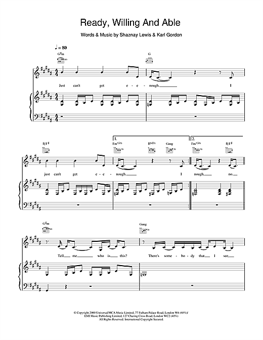 Learn to play All Saints Ready, Willing And Able sheet music for Piano, Vocal & Guitar in minutes. All Saints Ready, Willing And Able sheet music notes and chords. Download Printable PDF.