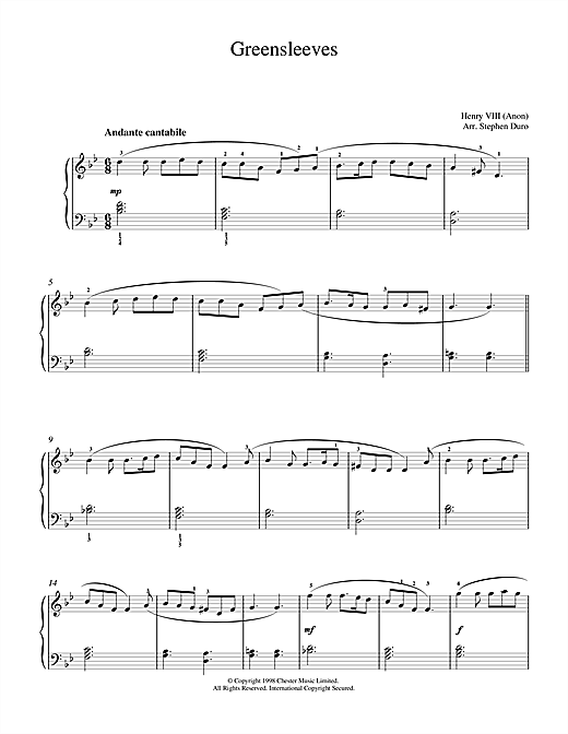 Learn to play Klaus Wunderlich Greensleeves sheet music for Piano in minutes. Klaus Wunderlich Greensleeves sheet music notes and chords. Download Printable PDF.