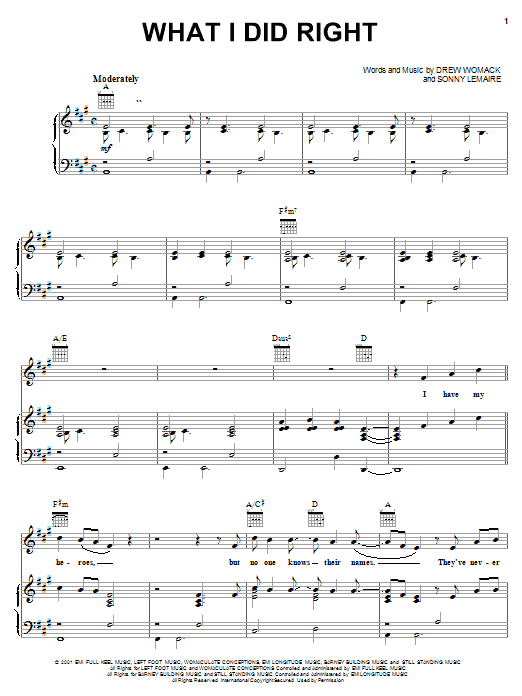 Learn to play The Sons Of The Desert What I Did Right sheet music for Piano, Vocal & Guitar (Right-Hand Melody) in minutes. The Sons Of The Desert What I Did Right sheet music notes and chords. Download Printable PDF.