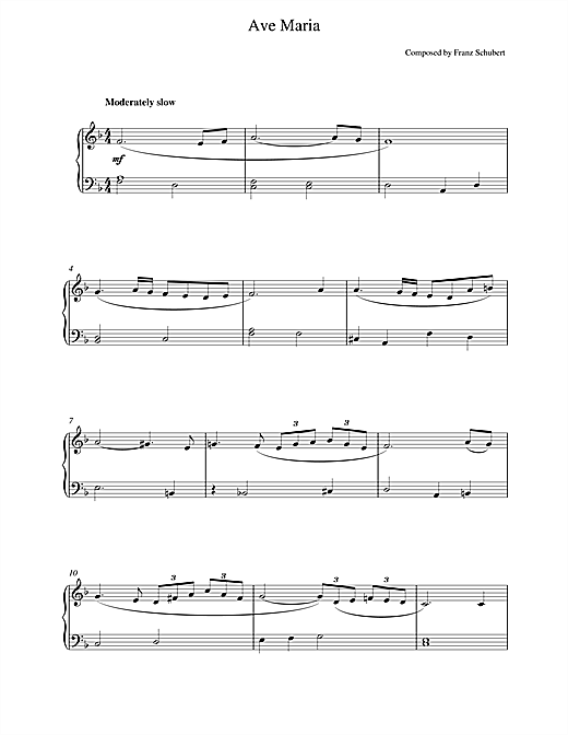Learn to play Franz Schubert Ave Maria sheet music for Piano in minutes. Franz Schubert Ave Maria sheet music notes and chords. Download Printable PDF.