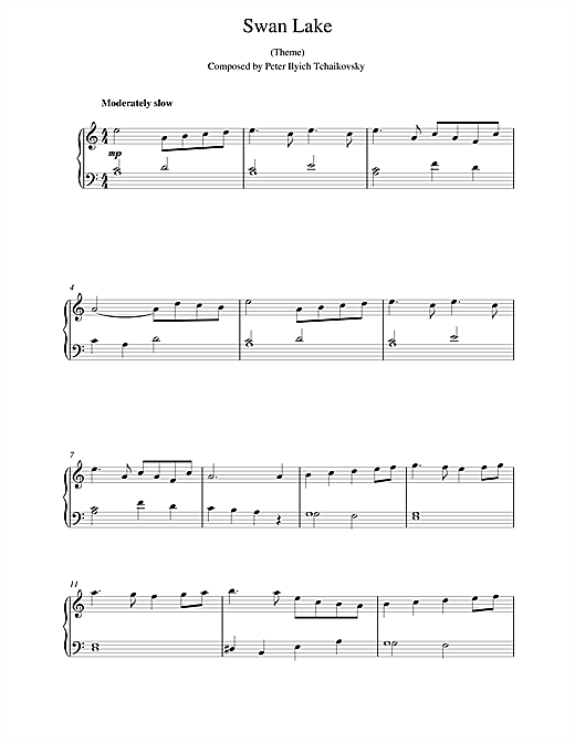 Learn to play Pyotr Ilyich Tchaikovsky Swan Lake sheet music for Piano in minutes. Pyotr Ilyich Tchaikovsky Swan Lake sheet music notes and chords. Download Printable PDF.