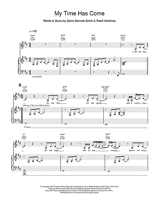 Learn to play Destiny's Child My Time Has Come sheet music for Piano, Vocal & Guitar in minutes. Destiny's Child My Time Has Come sheet music notes and chords. Download Printable PDF.