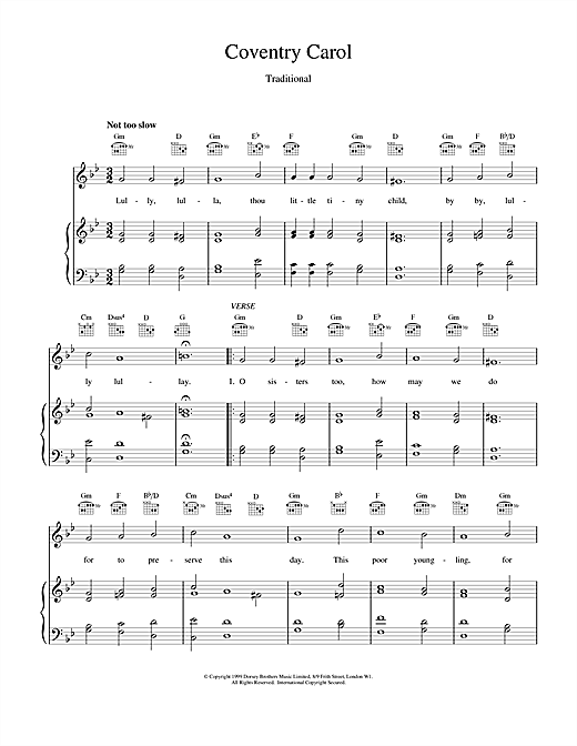 Learn to play Christmas Carol Coventry Carol sheet music for Piano & Vocal in minutes. Christmas Carol Coventry Carol sheet music notes and chords. Download Printable PDF.