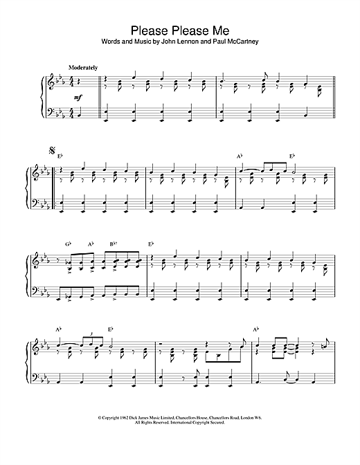 Learn to play The Beatles Please Please Me sheet music for Piano in minutes. The Beatles Please Please Me sheet music notes and chords. Download Printable PDF.