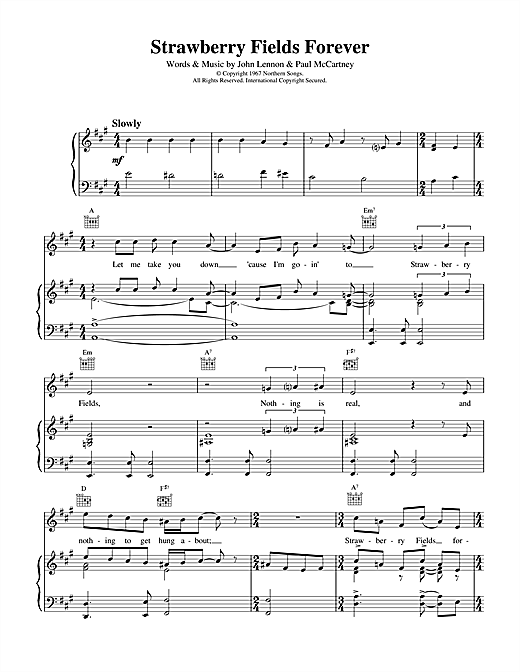 Learn to play The Beatles Strawberry Fields Forever sheet music for Piano in minutes. The Beatles Strawberry Fields Forever sheet music notes and chords. Download Printable PDF.