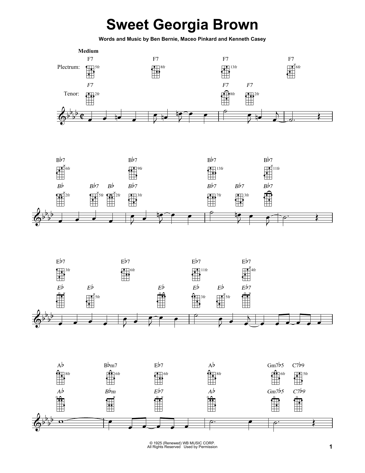 Learn to play Count Basie Sweet Georgia Brown sheet music for Banjo in minutes. Count Basie Sweet Georgia Brown sheet music notes and chords. Download Printable PDF.
